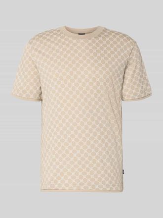 Joop T-Shirt mit Logo-Muster und Rundhalsausschnitt in Offwhite, Gr&ouml;&szlig;e XXXL