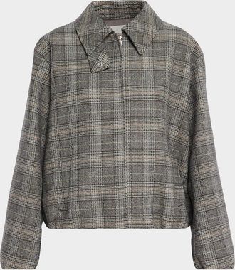 Lafayette 148 New York Glen Check Bomber Jacket