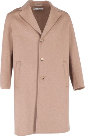 Acne Studios Lange jas van Acne Studios in beige wol