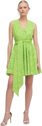 Silvian Heach A-lijn Mini Jurk - Dames - Korte kleedjes - Groen - XS - Katoen - Kleedjes