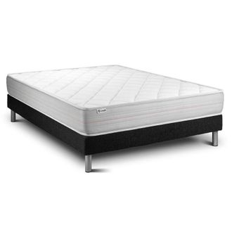 VITALIT Base Tapizada Gris + Colch&oacute;n Con Espuma Viscoel&aacute;stica 140 X 190