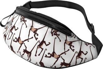 Generic Cartoon Spider Monkey Waist Pack Chest Bag Lightweight Bumbags For Women Jogging Cycling 14X35Cm