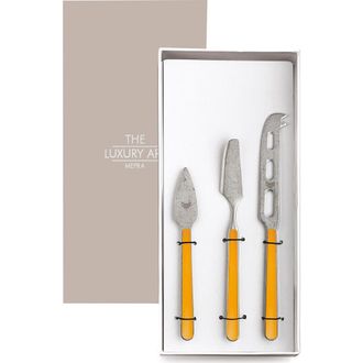 Mepra Fantasia Pewter Cheese Knives - 3 Pieces in Mustard at Nordstrom