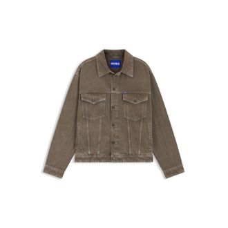 HUGO BOSS Regular-fit jacket in washed denim