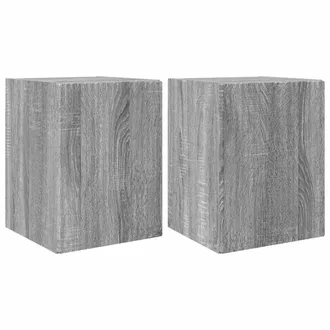 vidaXL Mobile Tv Da Parete 2 Pz Grigio Sonoma Legno Ingegnerizzato Vidaxl
