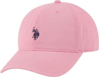 U.S.Polo Association Mens U.s Polo Assn. Cotton Adjustable Curved Brim With Embroidered Small Pony Logo Baseball Cap, Pink, One Size UK