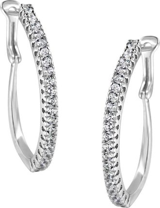House of Brilliance 10KT White Gold 1 Ct Diamond Hoop Earrings at Nordstrom