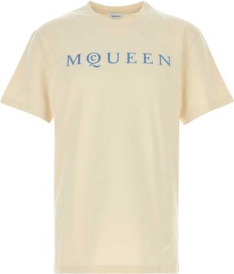 Alexander McQueen Cream White Logo T-shirt