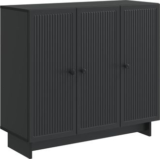 vidaXL Aparador Negro 89 X 34,5 X 80 Cm Madera De Ingenier&iacute;a Vidaxl