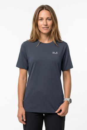 Jack Wolfskin Funktionsshirt JACK WOLFSKIN VONNAN S/S T W, Damen, Gr. L (42/44), midnight sky, Obermaterial: 100% Polyester, Shirts Funktionsshirt