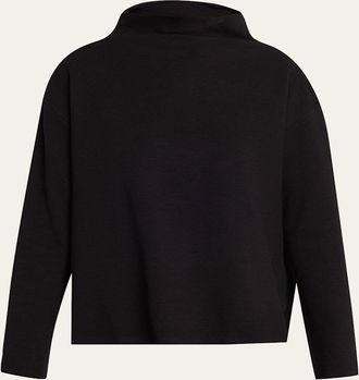 Eileen Fisher Missy Waffle-Knit Funnel-Neck Sweater
