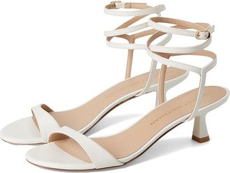 Stuart Weitzman Nudist Wrap 50 Womens Wedge Shoes Cream : 10.5 M, Leather