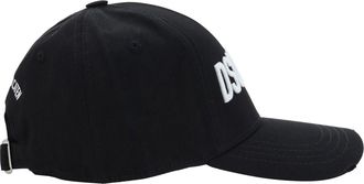 Dsquared2 Mens Logoed Baseball Hat Nero+bianco Cotton E Hairbands