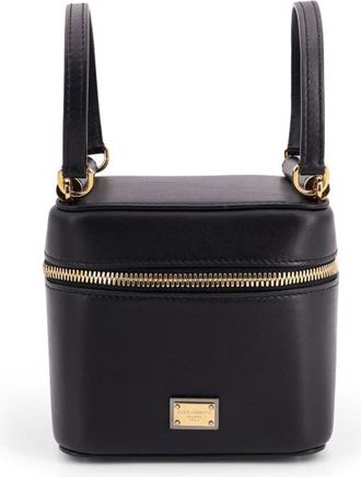 Dolce & Gabbana Dolce & Gabbana Black Leather Sicily Cube Handbag