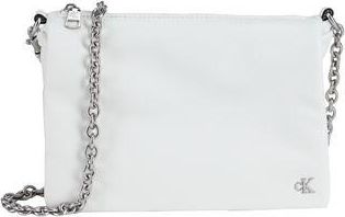 Calvin Klein Medium Fully Lined Crossbody Bag in White with Zip Fastening