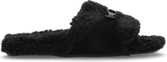 Balenciaga Furry Slide Sandal - Dames - Sandalen - Zwart - 35 EU - Su&egrave;de - Schoenen