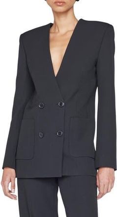 Frame Denim Double Breasted Blazer in Noir at Nordstrom Rack, Size X-Small