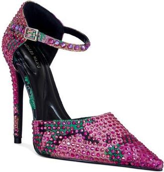Azalea Wang Daiyya Ankle Strap Pointed Toe Pump in Pink Multi at Nordstrom, Size 6.5