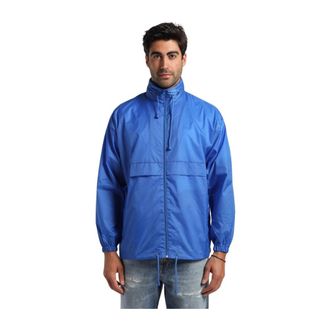 Covert Jas met trekkoord capuchon en verborgen capuchon - Heren - Zomerjassen - Blauw - L - Nylon - Jassen