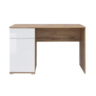 Petits Meubles Escritorio 1 puerta 1 caj&oacute;n estratificado Blanco marr&oacute;n