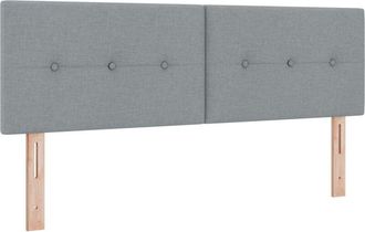 vidaXL Cabecero Led Con Luces De Tiras Led Gris Claro 144 Cm Tela Vidaxl