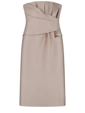 Alberta Ferretti Midi Dress With Structured Drape Detail