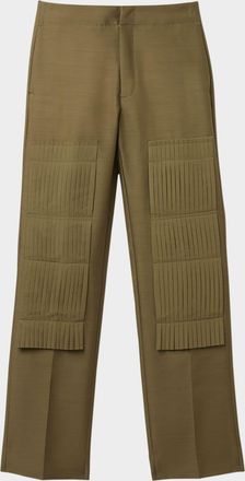 Bite Studios Pleated Patch Straight-Leg Trousers