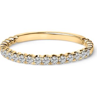 House of Brilliance 14K Gold 1/4 Cttw Round Diamond Prong Set Wedding Band in Yellow at Nordstrom, Size 7.5
