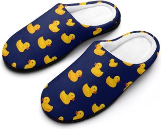 Generic Rubber Duck Mens House Slippers Memory Foam Washable Cotton Slip on Home Shoes