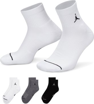 Nike Jordan Air Jordan Everyday Ankle Socks (3 Pairs) White Black Grey DX9655-911