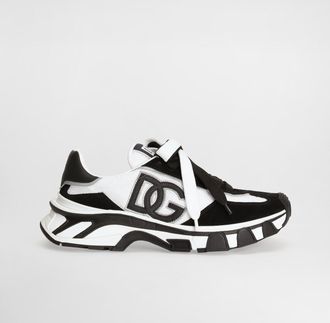 Dolce & Gabbana Dg Country Road Nylon And Leather Sneakers - Man Black 39.5