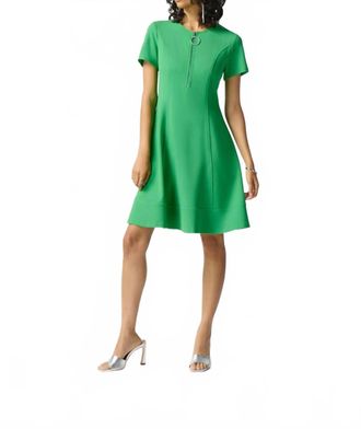 Joseph Ribkoff A-Line Mini Crepe Dress In Island Green