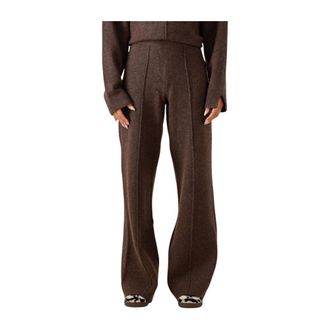 Omoda Om-Ies X Nina Wide Broeken - Dames - Broeken - Bruin - Maat: XL Wol