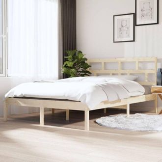 vidaXL Bed Frame without Mattress Double Solid Wood vidaXL