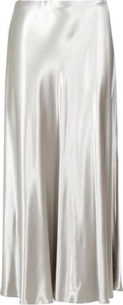Alberta Ferretti Satijnen Maxi Rok - Dames - Maxi Rokken - Grijs - S - Satijn - Rokken