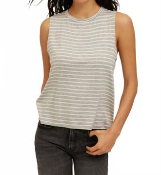 Bloomingdale's Extra Mixed Stripe Tank Top In Heather Grey/ivory