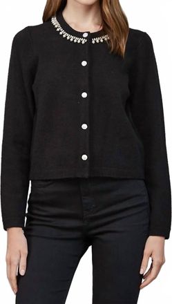 Fate Orla Embellished Cardigan In Black