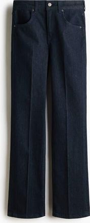 H&M Slim Straight High Waist Jeans in Dark Denim Blue at Nordstrom, Size 14