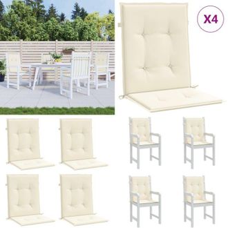vidaXL Cuscini per Sedia 4 pz Crema 100x50x2 cm in Tessuto Oxford - Cuscino per sedile - Cuscino da esterno