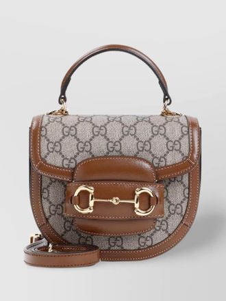 Gucci horsebit 1955 mini coated canvas top handle bag