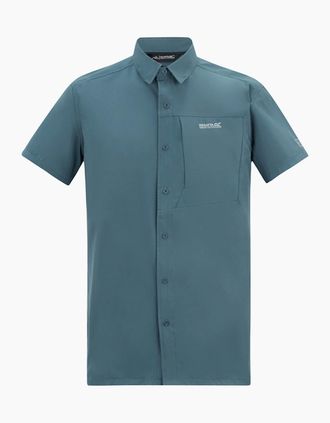 Regatta Mens Regatta Mens Insect Repellent Short-Sleeved Travel Shirt - Blue - Size: 48/Regular