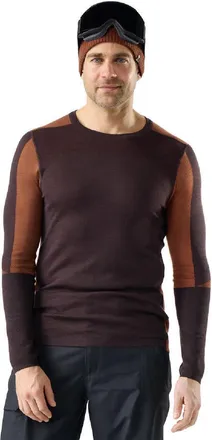 Smartwool Mens Intraknit Thermal Merino Colorblock Crew Base Layer Top Red XXL