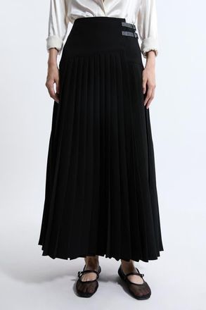 Karen Millen Buckle Detailed Maxi Skirt in Black at Nordstrom, Size 4