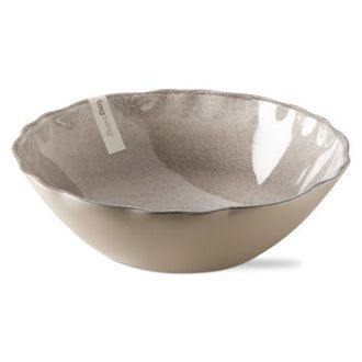 Tag Veranda Cracked Glazed Wavy Edge Melamine Serving Bowl Grey in Gray at Nordstrom