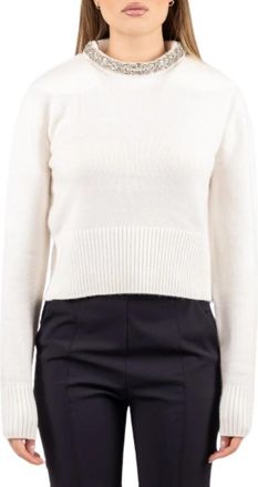 Pinko Berlino - Dames - Ronde hals truien - Wit - S - Truien & Vesten
