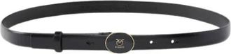 Pinko Pinko, Accessoires, Dames, Zwart, S, Leer, Round Enamel H2 Belt.low