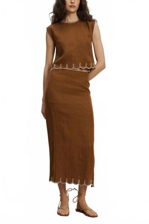 Veronica Beard Kessan Top In Deep Ochre