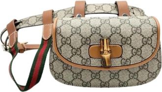 Gucci Pre-owned Vintage GG Supreme Belt Bag - Dames - Vintage Heuptassen - Beige - ONE Size - Leer - Vintage