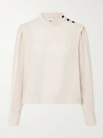 Isabel Marant Blusa In Cr&ecirc;pe Satin Con Pinces Felissa - Ecru