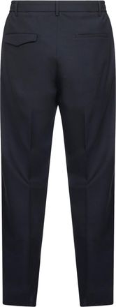 Tagliatore Mens Blue Stretch Virgin Wool Blend Trousers